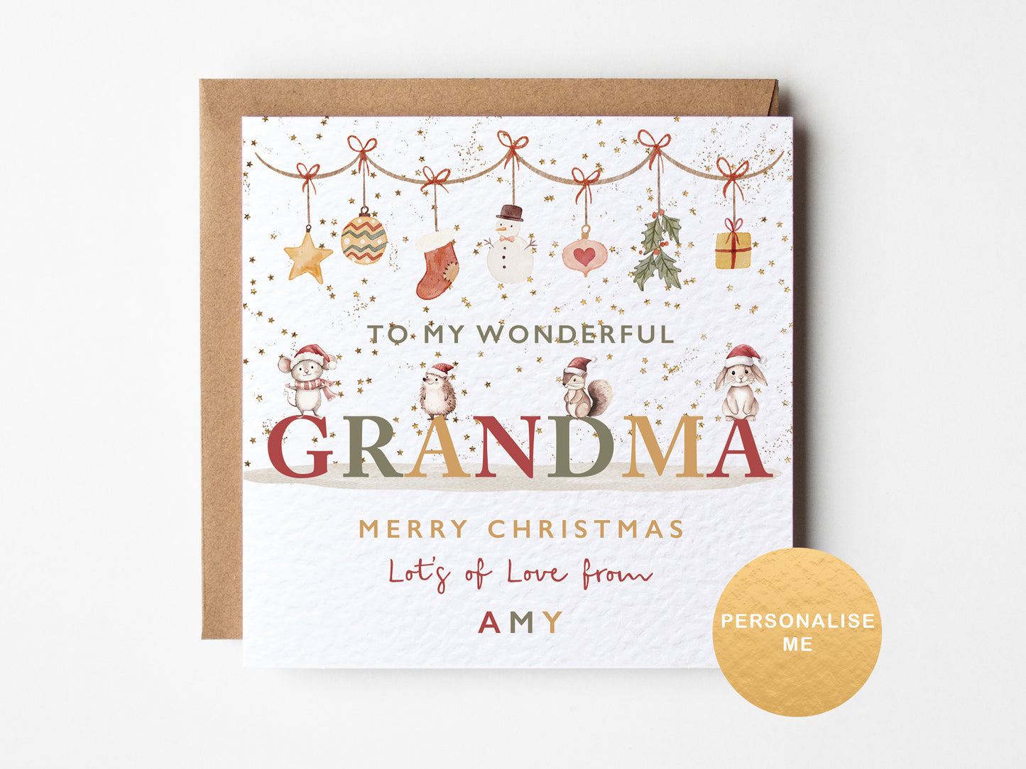 Personalised Christmas card for grandparents, Christmas gift from the kids, for grandad, for grandma, for nanny, for granny, for nanna