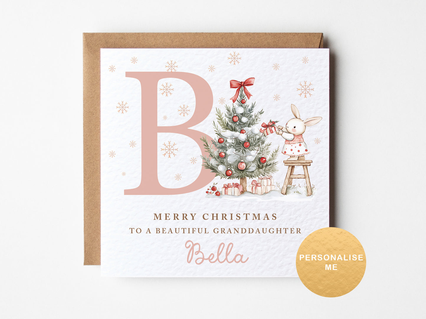 Personalised girls Christmas card