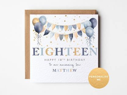Personalised 18th birthday card for him