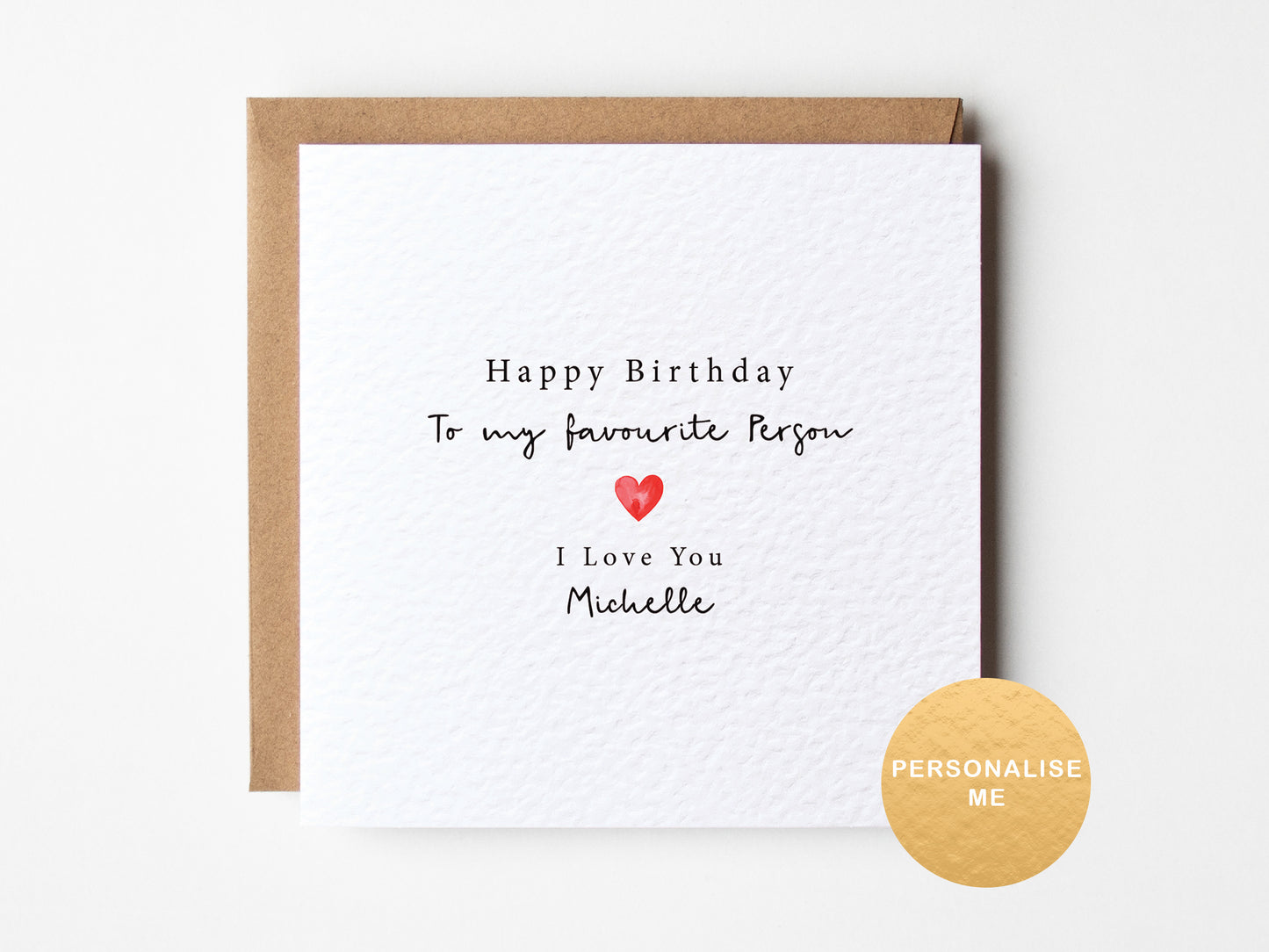 Personalised birthday card for husband, for wife, to my favourite person, for boyfriend, for girlfriend, for fiancé, for fiancée