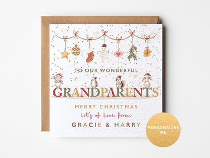 Personalised Christmas card for grandparents, Christmas gift from the kids, for grandad, for grandma, for nanny, for granny, for nanna