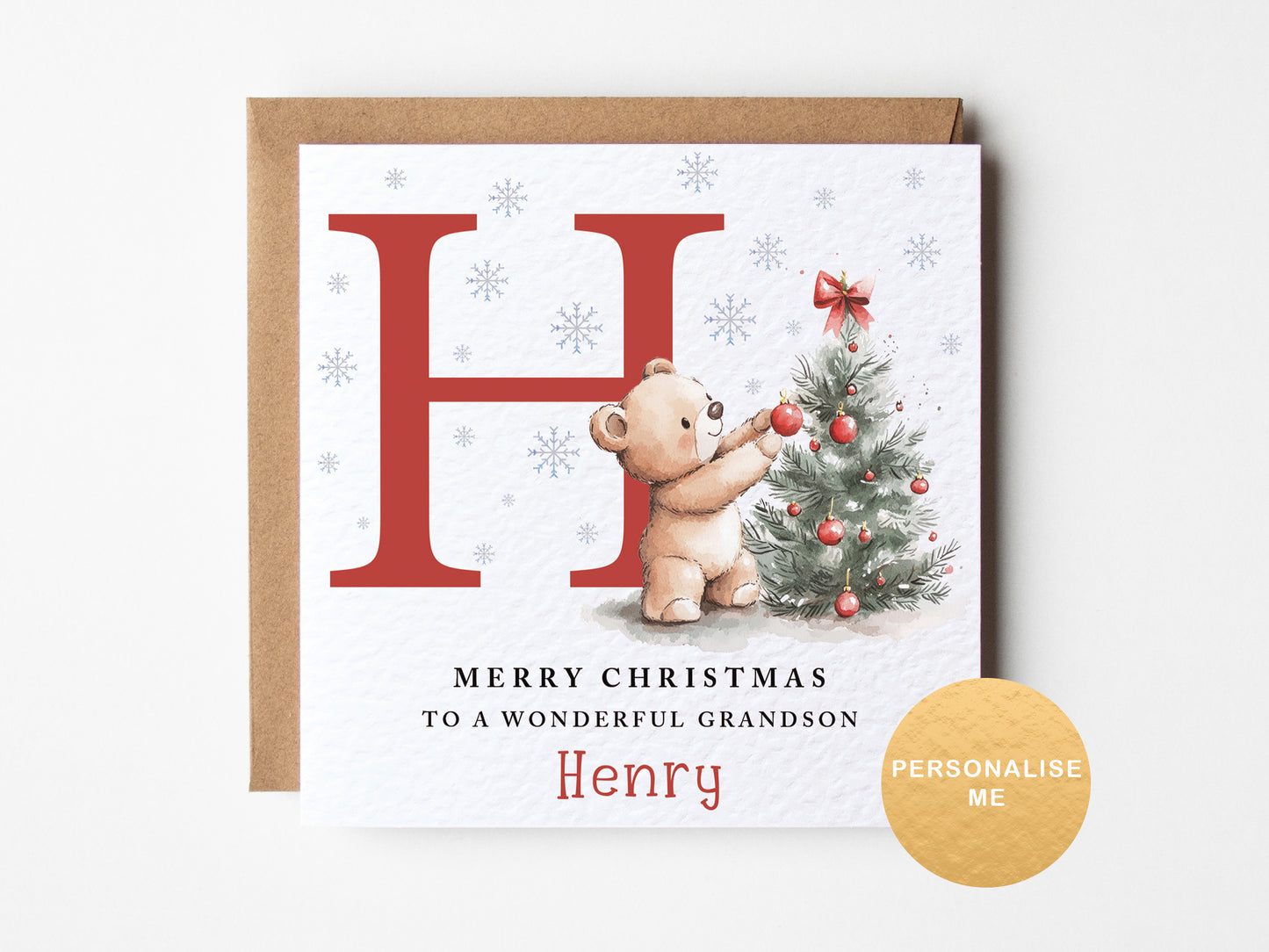 Grandson Christmas card, Personalised Christmas card for nephew, Christmas gift for son, for great grandson, for godson, special xmas card