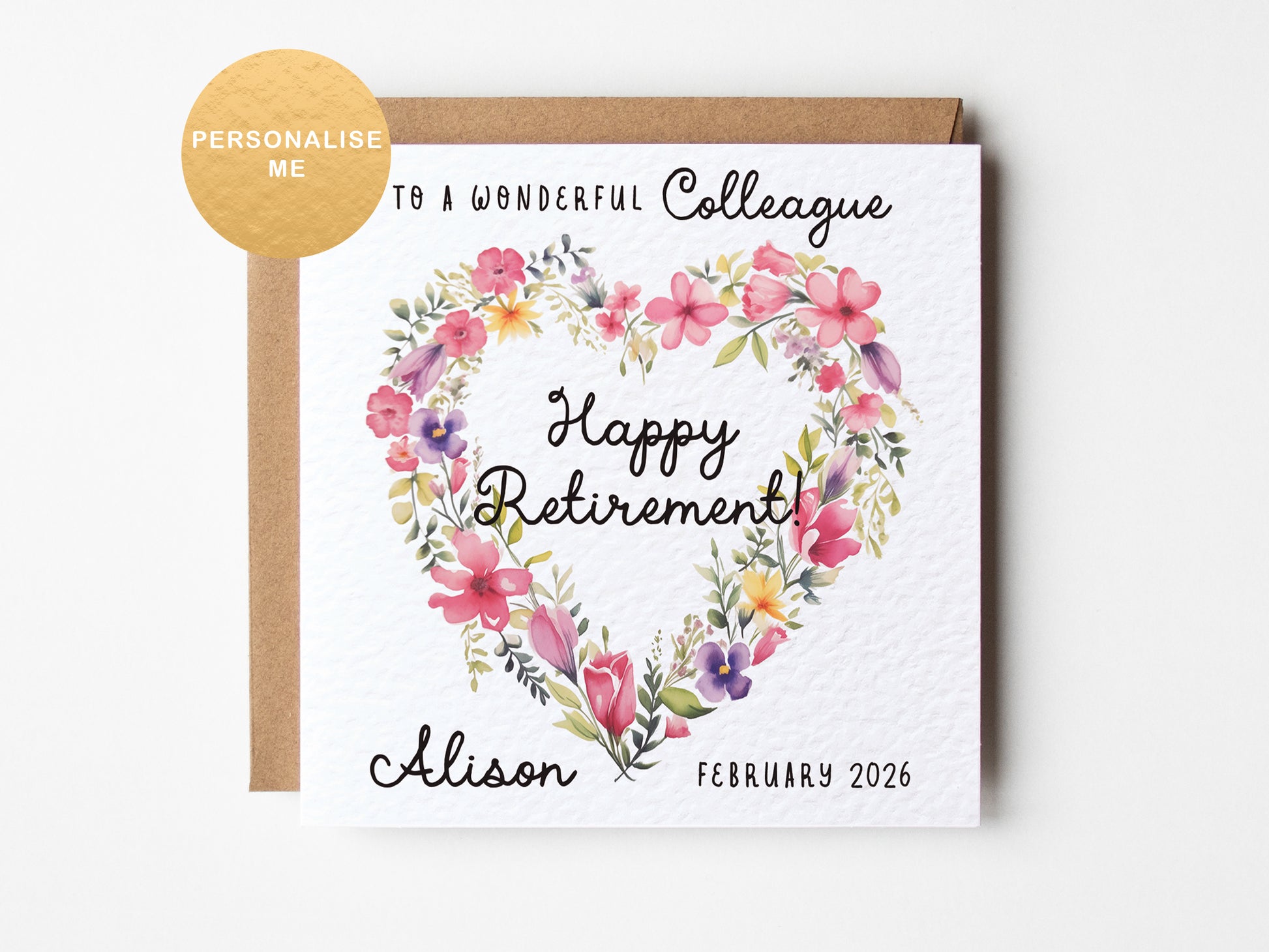 Personalised retirement card for colleague, retirement gift for mum, happy retirement card for friend, for auntie, for sister, for her