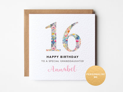 Girls 16th birthday card