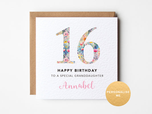 Girls 16th birthday card