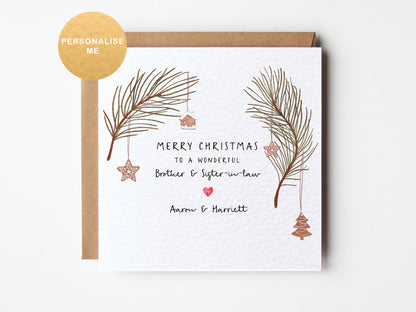 Brother and sister-in-law Christmas card, Christmas gift for auntie and uncle, Christmas card for family, for son and daughter in law