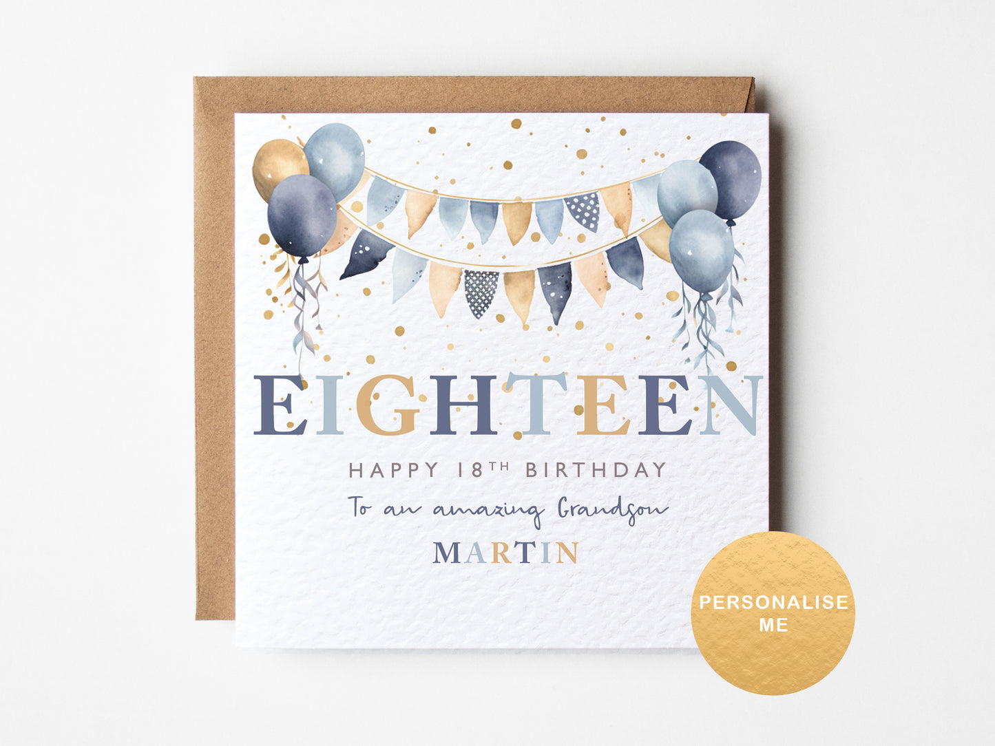 Personalised 18th birthday card for him