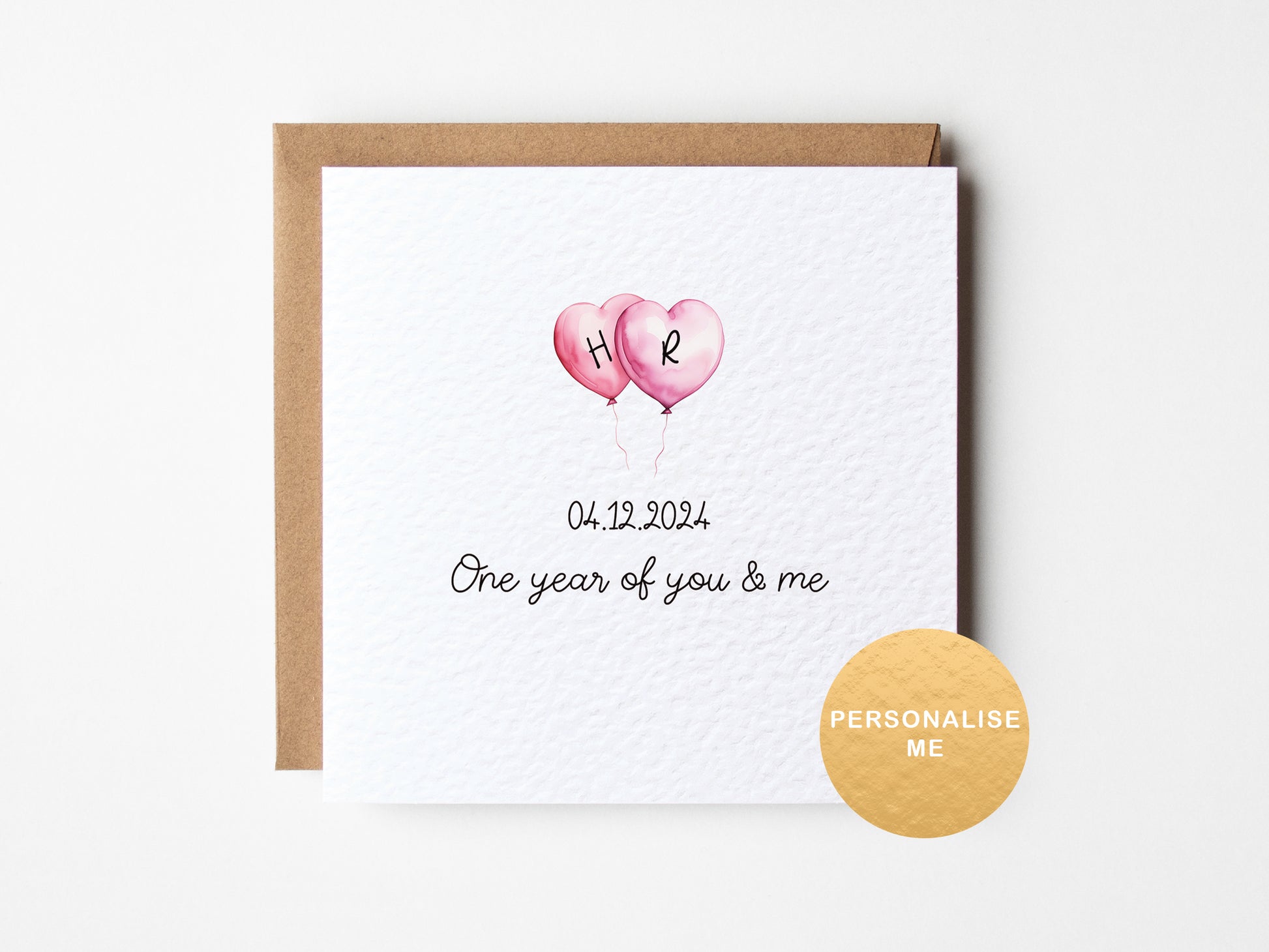 Personalised anniversary card for wife, for husband, dated anniversary card, you and me day, wedding anniversary card