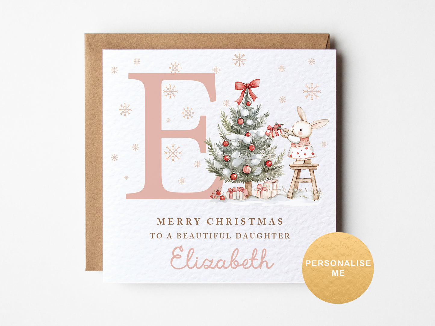 Personalised girls Christmas card