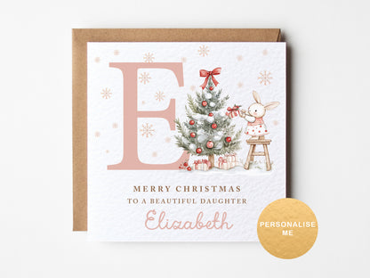 Personalised girls Christmas card