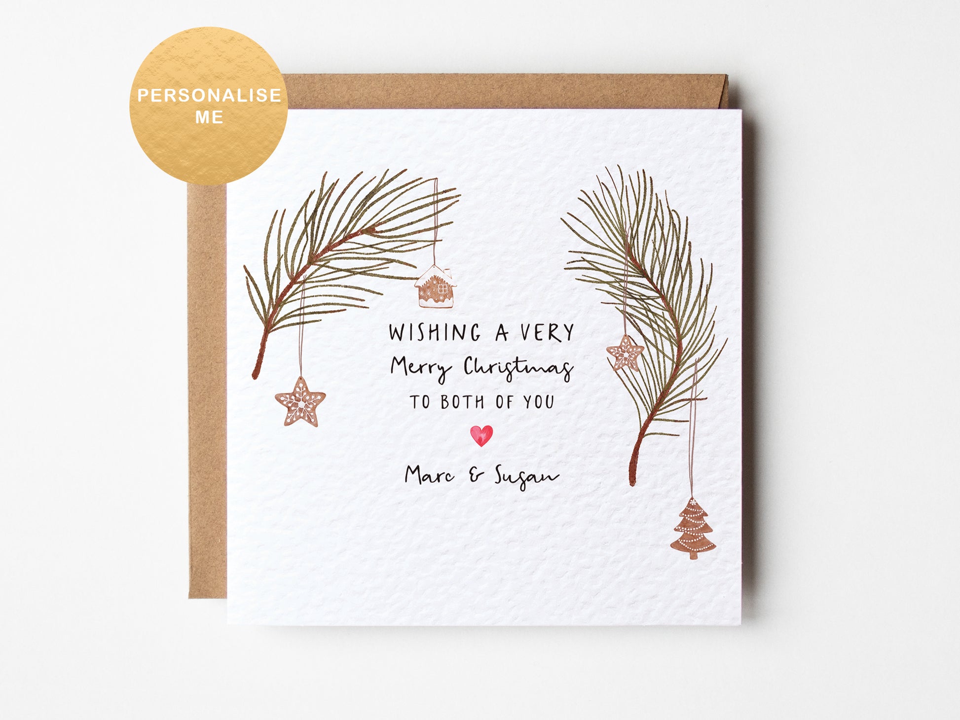 Merry Christmas to both of you card, personalised Christmas card for couples, Christmas gift for mr and mrs, Special couple Christmas card