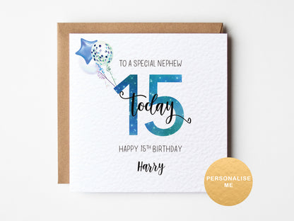 15th birthday card for him