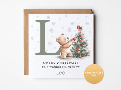 Great Grandson Christmas card, Personalised Christmas card for nephew, gift for son, for cousin, for godson, for brother, for little boy