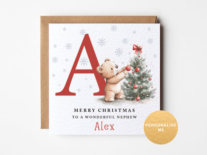 Grandson Christmas card, Personalised Christmas card for nephew, Christmas gift for son, for great grandson, for godson, special xmas card