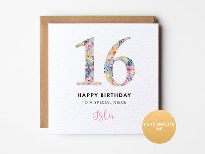 Girls 16th birthday card