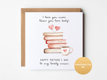 Mother's Day card for book lovers