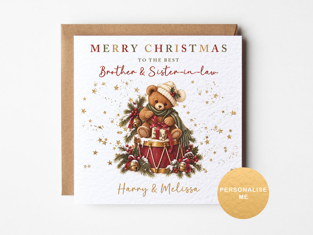 Vintage style Christmas card for relatives