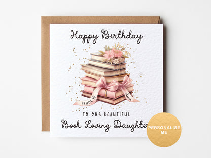 Personalised book lovers 'chapter' birthday card - 18th, 21st, 30th, 40th