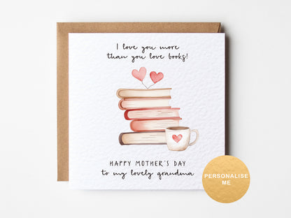 Mother's Day card for book lovers