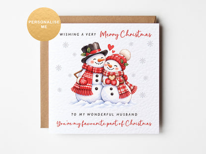 Personalised Christmas card for boyfriend, husband, partner, fiancé