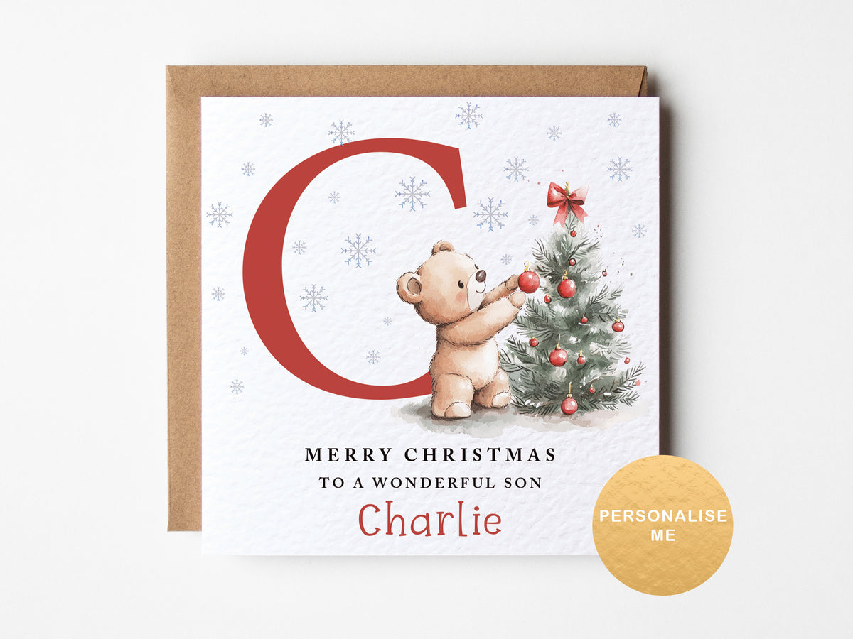 Personalised Christmas card for grandson/ son/ nephew/ godson