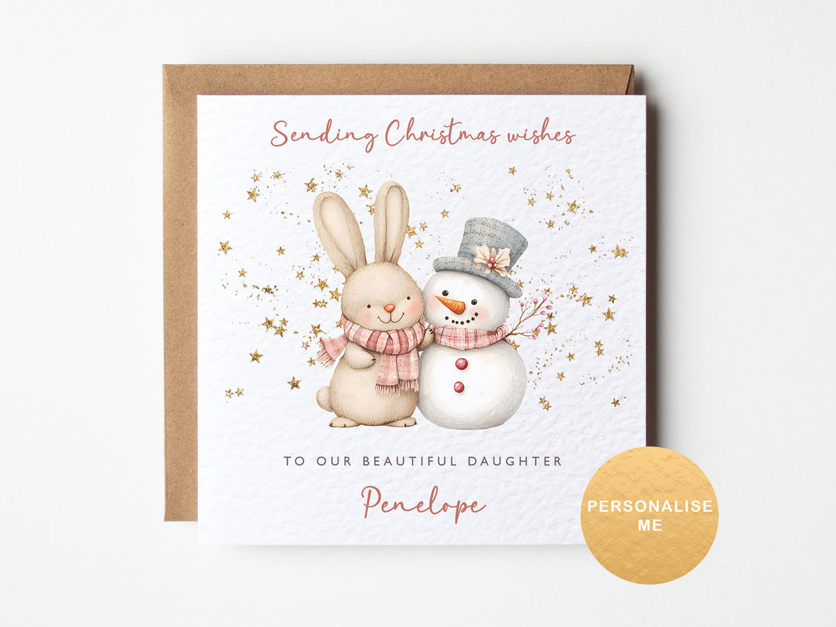 Personalised Christmas card for her - Niece, Daughter, Granddaughter, Sister