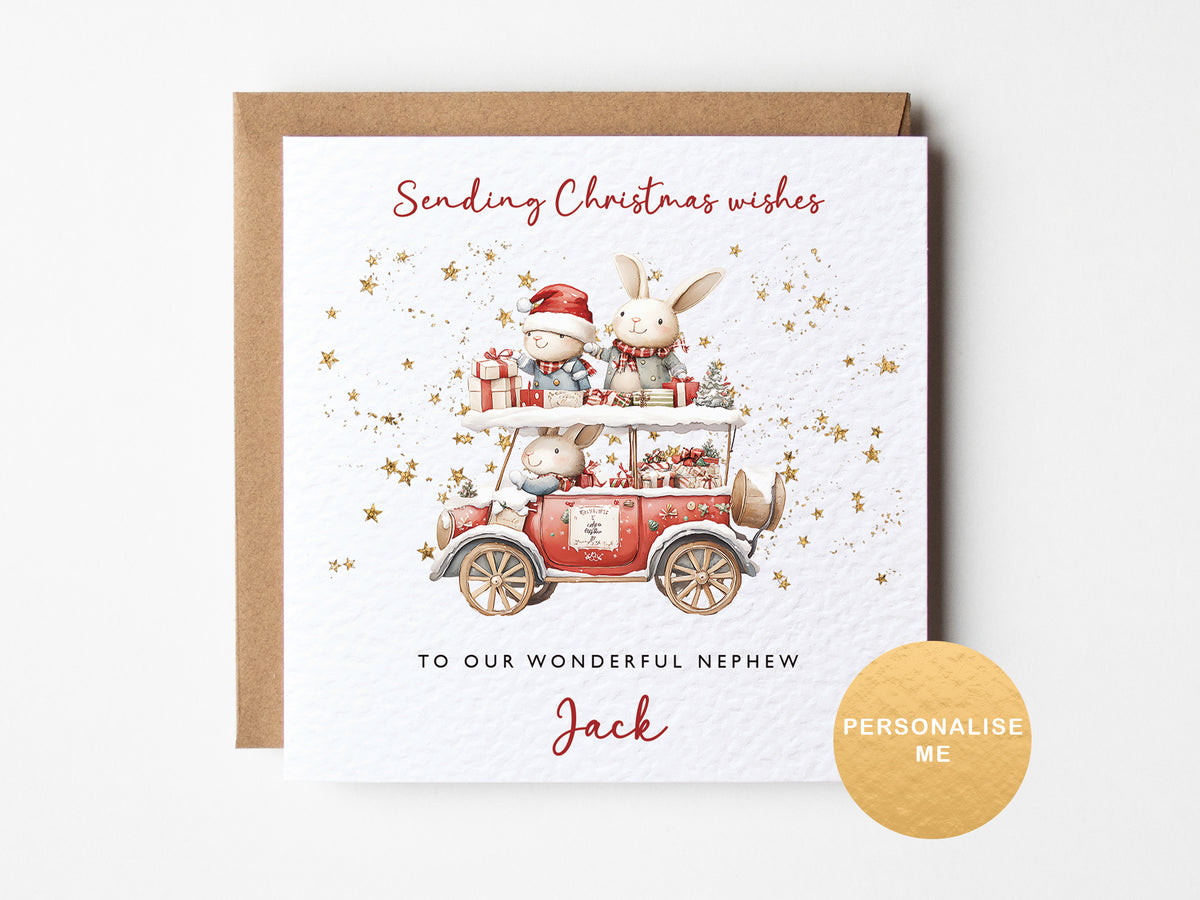 Personalised Christmas card for him - Grandson, Son, Nephew, Godson