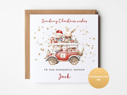 Personalised Christmas card for him - Grandson, Son, Nephew, Godson