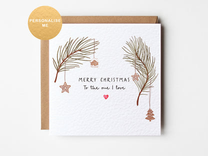 To the one I love Christmas card