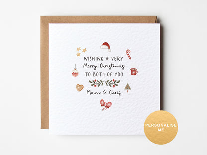 Personalised Christmas card to both of you