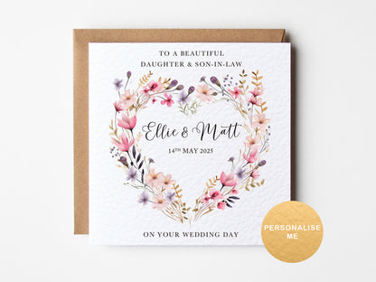 Personalised wedding card for Daughter & Son-in-law