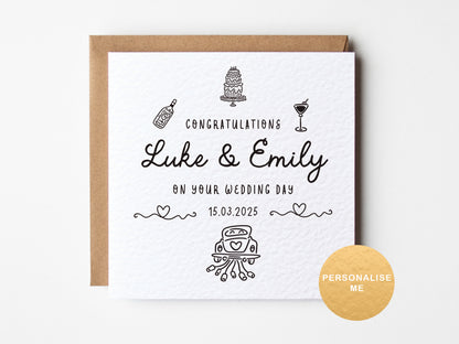 Personalised wedding card for friends